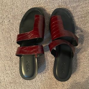 NEVER WORN Franco Sarto Trixie Sandal in Red Leather